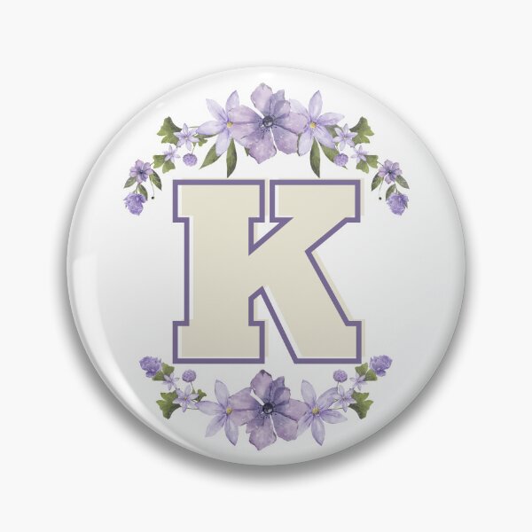 Item preview, Letter K Monogram with Flowers – Elegant Floral Initial Design designed and sold by OmikronStore.