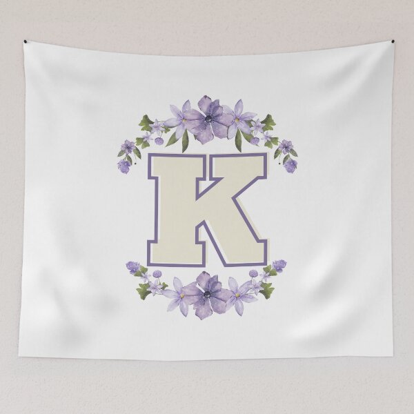 Item preview, Letter K Monogram with Flowers – Elegant Floral Initial Design designed and sold by OmikronStore.