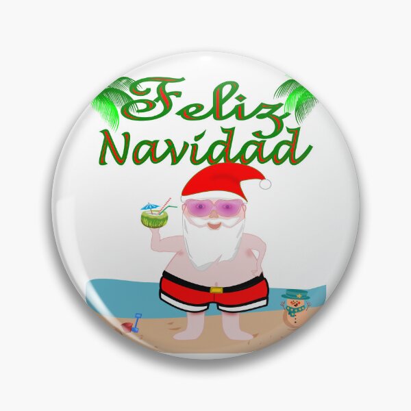 Item preview, Feliz Navidad with Santa at the beach enjoying a tropical Christmas designed and sold by Verle-art.