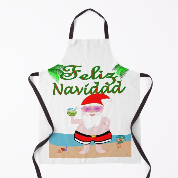 Item preview, Feliz Navidad with Santa at the beach enjoying a tropical Christmas designed and sold by Verle-art.