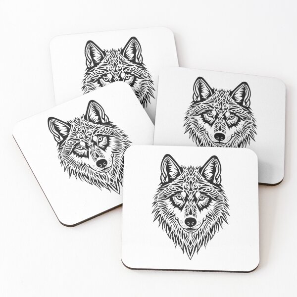 Item preview, Slavic Spirit Wolf - Folk Embroidery Style - Minimalist Animal Art designed and sold by YvkafromPoland.