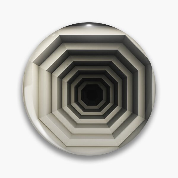 Item preview, Geometric Tunnel Illusion Art – Optical Depth, Concentric Octagons, Abstract 3D Perspective, Black White Grey Minimalist Design designed and sold by AnTartstudios.