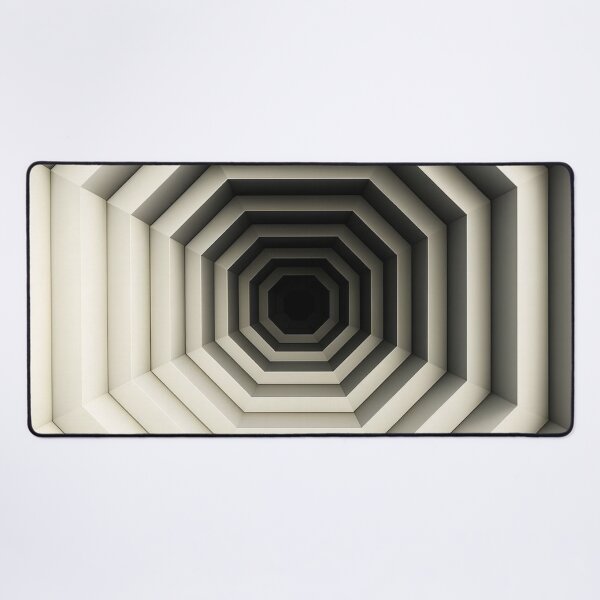 Item preview, Geometric Tunnel Illusion Art – Optical Depth, Concentric Octagons, Abstract 3D Perspective, Black White Grey Minimalist Design designed and sold by AnTartstudios.
