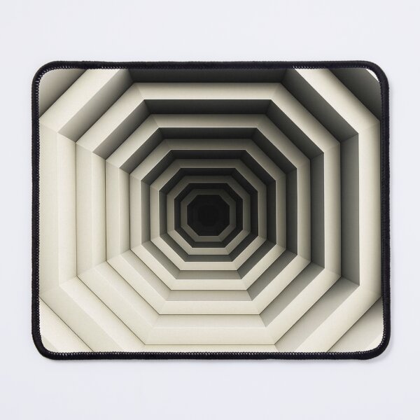Item preview, Geometric Tunnel Illusion Art – Optical Depth, Concentric Octagons, Abstract 3D Perspective, Black White Grey Minimalist Design designed and sold by AnTartstudios.