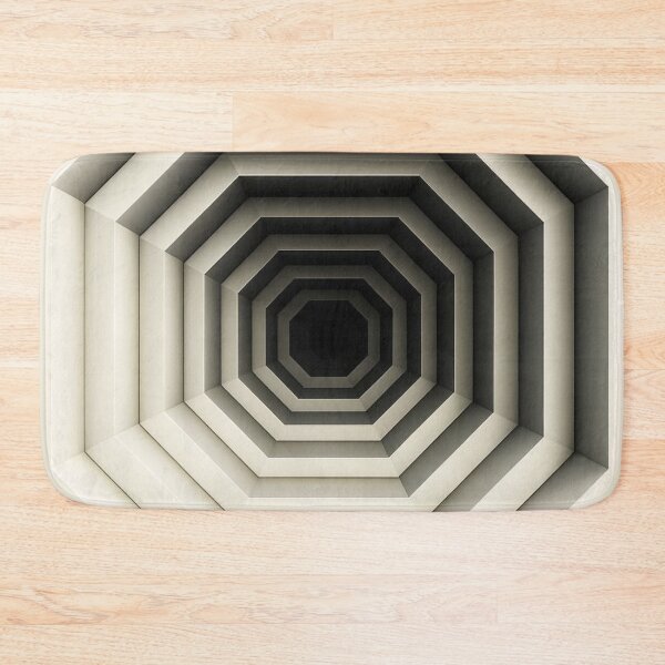 Item preview, Geometric Tunnel Illusion Art – Optical Depth, Concentric Octagons, Abstract 3D Perspective, Black White Grey Minimalist Design designed and sold by AnTartstudios.