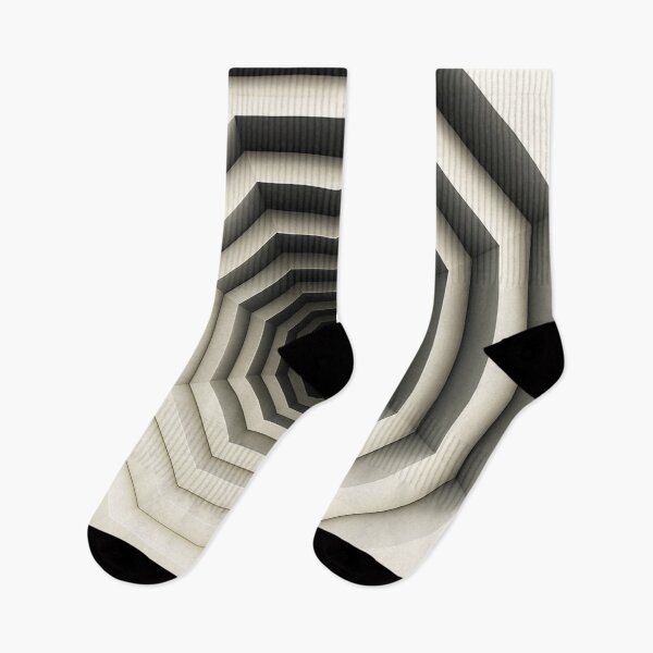 Item preview, Geometric Tunnel Illusion Art – Optical Depth, Concentric Octagons, Abstract 3D Perspective, Black White Grey Minimalist Design designed and sold by AnTartstudios.
