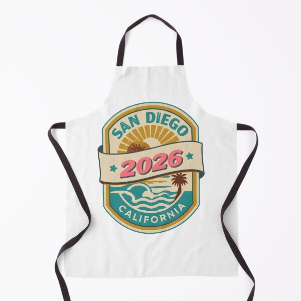 Item preview, San Diego 2026 Retro Travel Badge T-Shirt Design with Sun, Waves, and Palm Tree Elements designed and sold by FestivityFinds.