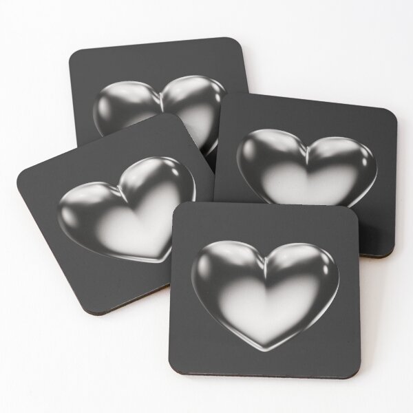 Item preview, chrome metal heart  designed and sold by yogurtmilk.