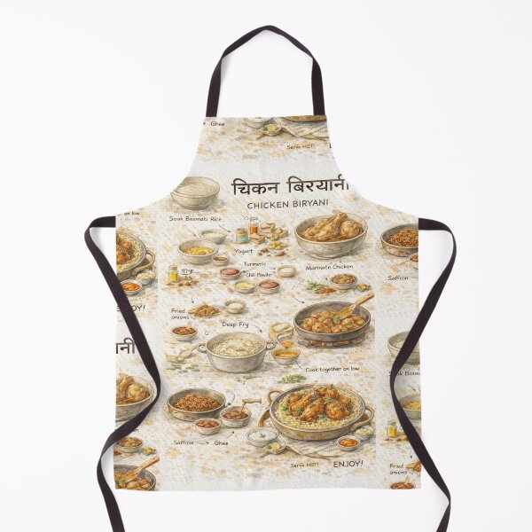 Item preview, Chicken Biryani Recipe T-Shirt – Hand-Drawn Cooking Diagram Illustration, Food Chart Graphic Tee, Chef Gift for Food Lovers designed and sold by fishnsteve.