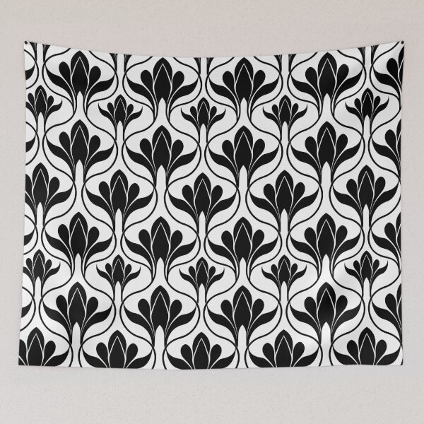 Item preview, Black and white floral print  designed and sold by Anisha  Vaz.