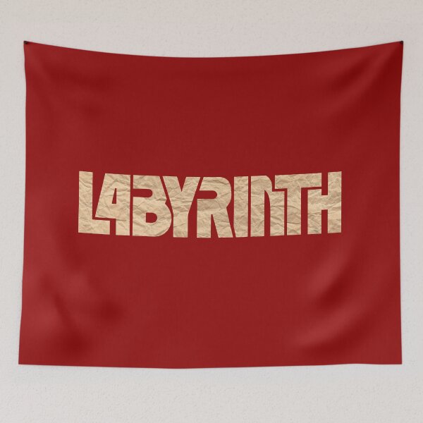 Item preview, Labyrinth - Crumpled Paper Texture Typography Art designed and sold by Taanva.