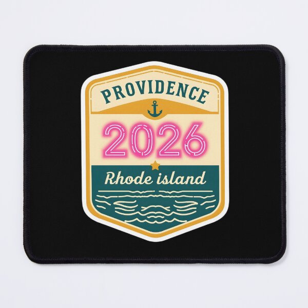 Item preview, Providence 2026 Retro Travel Badge T-Shirt Design with Anchor, Waves, and Neon Elements designed and sold by FestivityFinds.