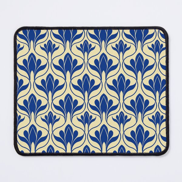 Item preview, Blue and beige floral print designed and sold by Anisha Vaz.