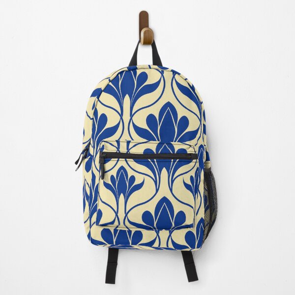 Item preview, Blue and beige floral print  designed and sold by Anisha  Vaz.
