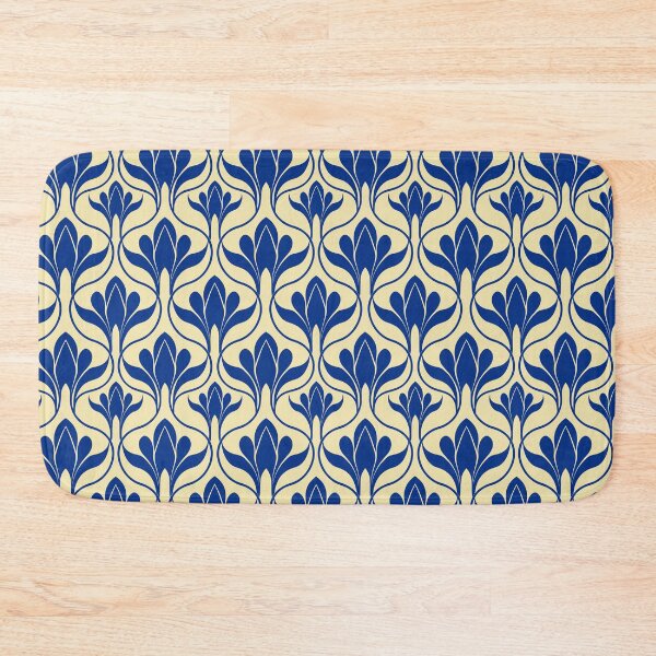 Item preview, Blue and beige floral print  designed and sold by Anisha  Vaz.