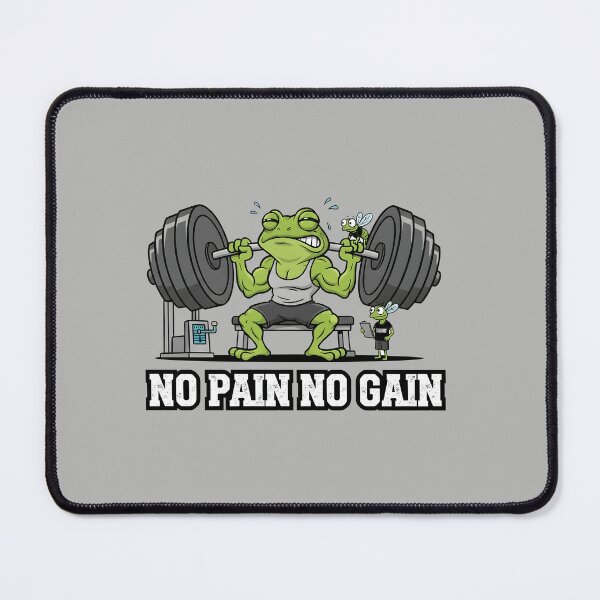 Item preview, No Pain No Gain Frog Weightlifting Funny Gym Motivation designed and sold by THE-DAILY-DRIPS.