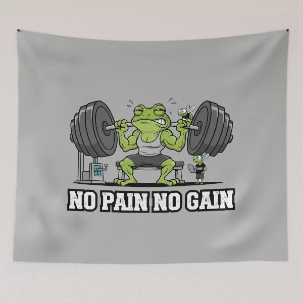 Item preview, No Pain No Gain Frog Weightlifting Funny Gym Motivation designed and sold by THE-DAILY-DRIPS.