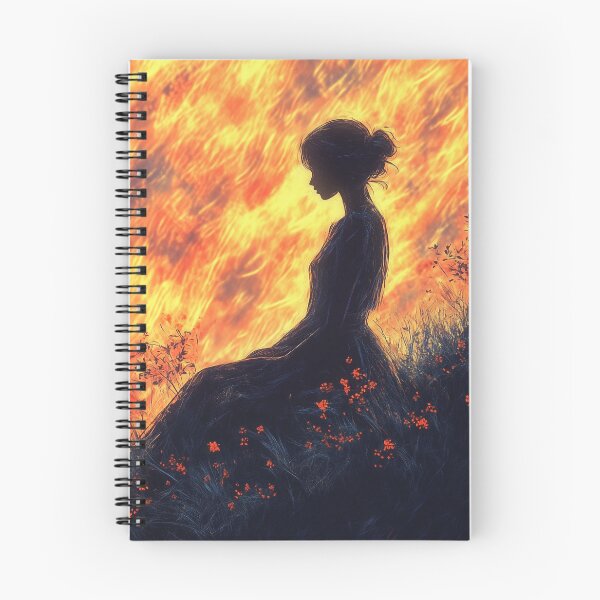 Item preview, Girl on a Burning Hill Sticker | Unique Vinyl Art Decal designed and sold by Naya-Daur.