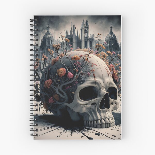 Item preview, La Flor de los Malditos: Calavera gótica y flores marchitas en una catedral en ruinas | Arte de fantasía oscura designed and sold by CHRONIN.