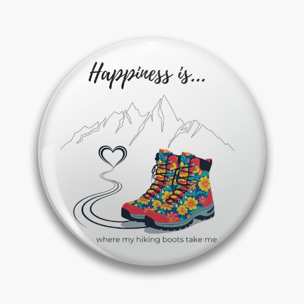 Item preview, Hapiness Is Where My Hiking Boots Take Me – Colorful Floral Adventure Design designed and sold by Chévere Nomad.