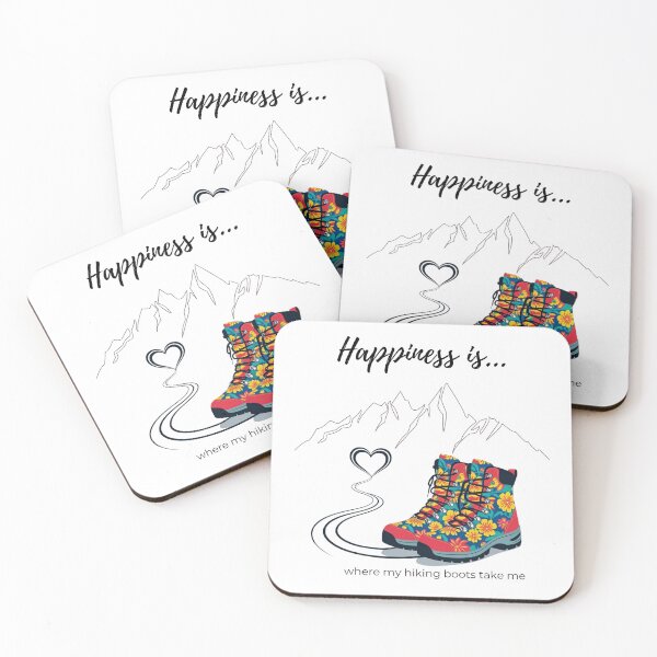 Item preview, Hapiness Is Where My Hiking Boots Take Me – Colorful Floral Adventure Design designed and sold by Chévere Nomad.