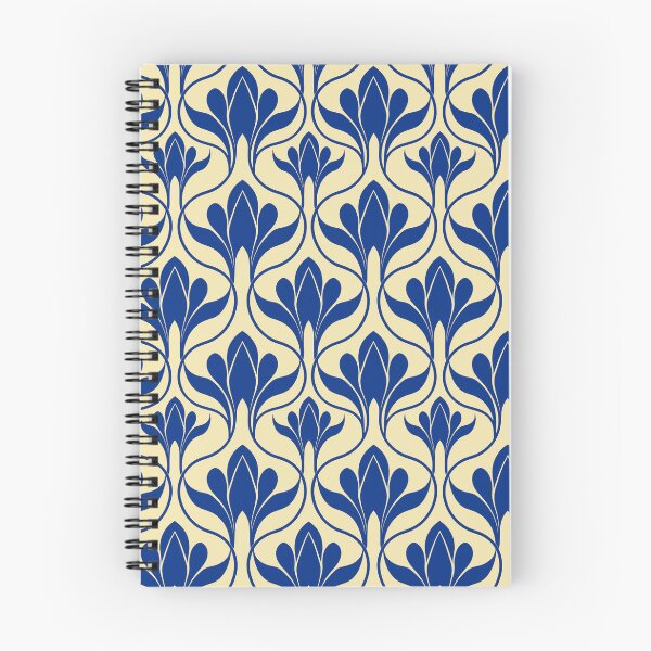 Item preview, Blue and beige floral print  designed and sold by Anisha  Vaz.