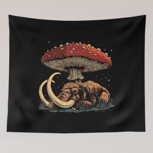 Item preview, Cute Mammoth Woolly Cottagecore Aesthetic Under The Mushroom designed and sold by LunaDangelo.