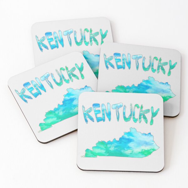 Item preview, Kentucky Watercolor State Silhouette - Blue & Teal Abstract Art designed and sold by mashmosh.