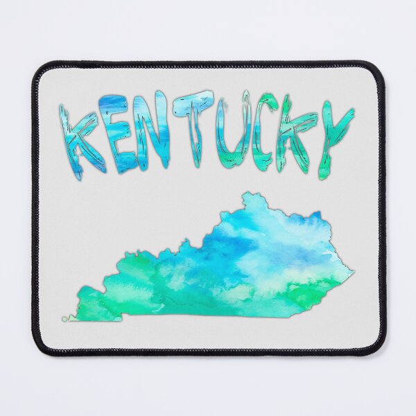 Item preview, Kentucky Watercolor State Silhouette - Blue & Teal Abstract Art designed and sold by mashmosh.