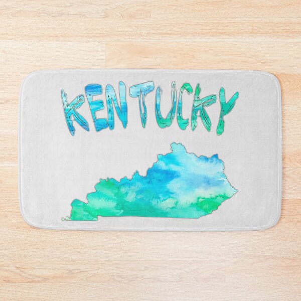 Item preview, Kentucky Watercolor State Silhouette - Blue & Teal Abstract Art designed and sold by mashmosh.