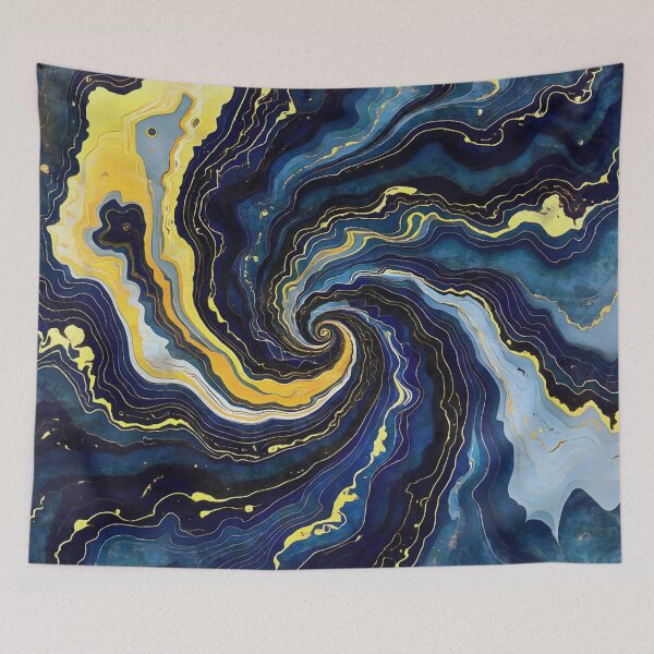 Item preview, Vibrant Swirls of Blue and Gold 2 designed and sold by taiche.