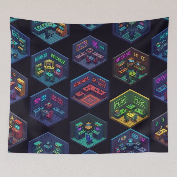 Item preview, Neon Arcade Rooms designed and sold by Kaleidoscope Print.