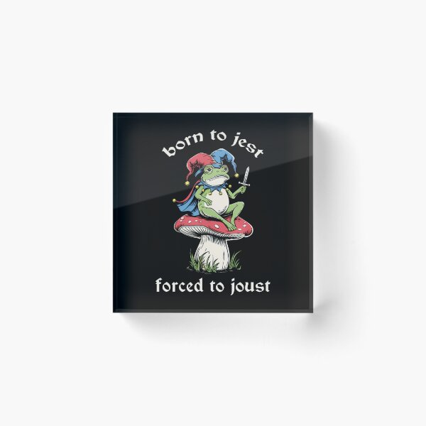 Item preview, Born To Jest Forced To Joust Funny Medieval Meme Frog Knight designed and sold by LunaDangelo.