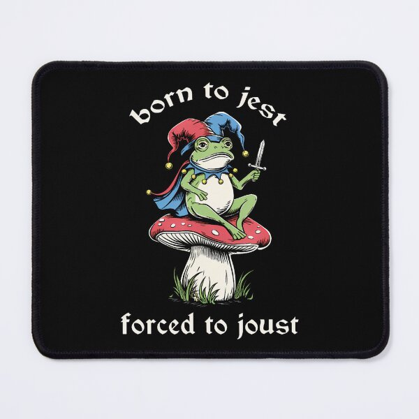 Item preview, Born To Jest Forced To Joust Funny Medieval Meme Frog Knight designed and sold by LunaDangelo.