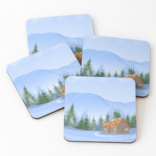 Item preview, Deer in the snow with a house  designed and sold by Anisha  Vaz.