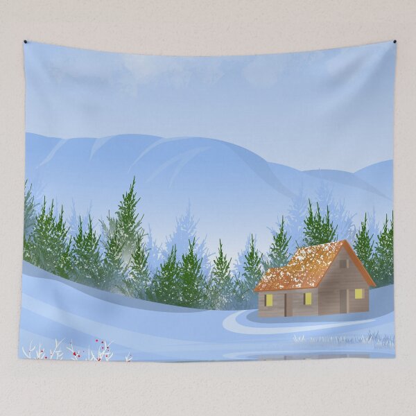 Item preview, Deer in the snow with a house  designed and sold by Anisha  Vaz.
