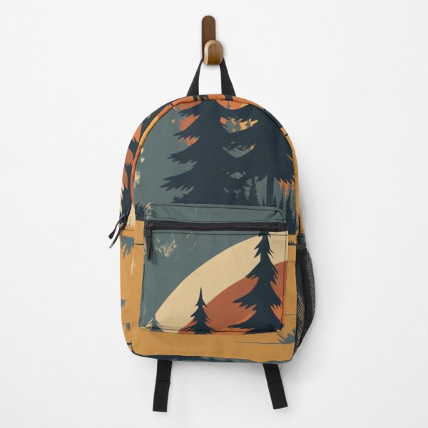 Item preview, Vintage 1970s Retro Sunset Pine Forest Graphic designed and sold by ChinzorigBAY.
