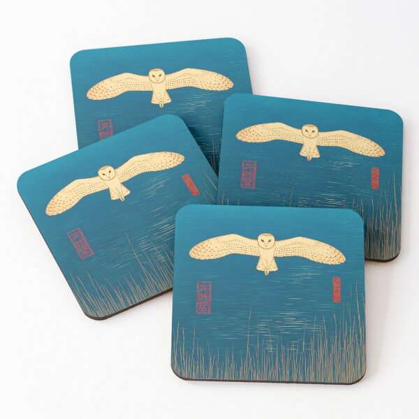 Item preview, Barn Owl Hovering Over the Marsh designed and sold by Ukiyo Aviary.