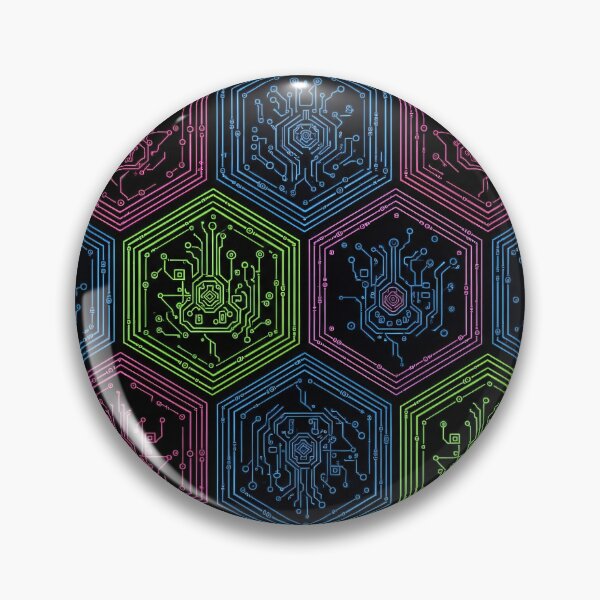 Item preview, Neon Hex Circuit Pattern designed and sold by Kaleidoscope Print.