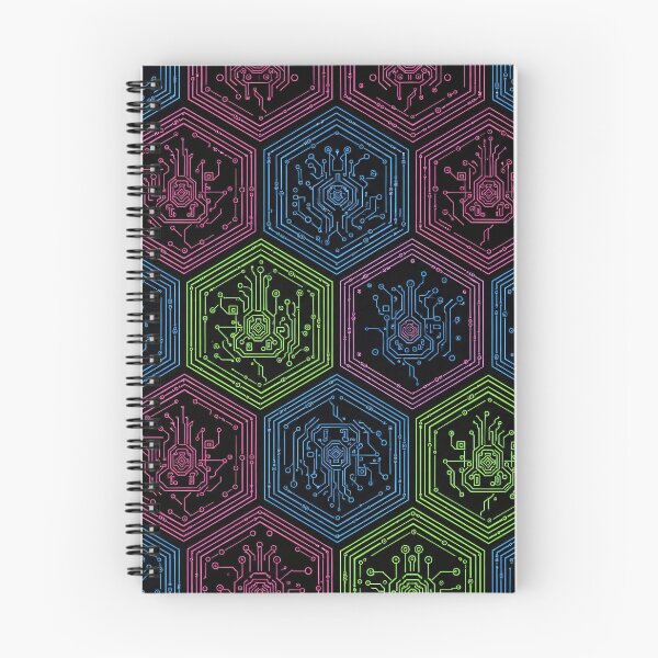 Item preview, Neon Hex Circuit Pattern designed and sold by Kaleidoscope Print.