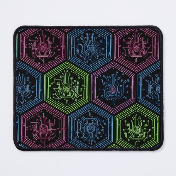 Item preview, Neon Hex Circuit Pattern designed and sold by Kaleidoscope Print.
