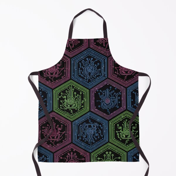 Item preview, Neon Hex Circuit Pattern designed and sold by Kaleidoscope Print.