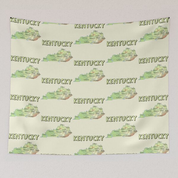 Item preview, Kentucky State Map - Vintage Retro Topography Design designed and sold by mashmosh.