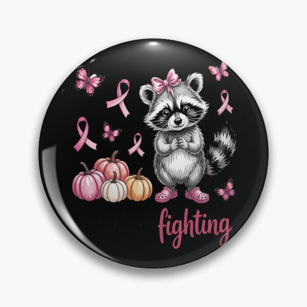Item preview, Feral and Fighter Raccoon Breast Cancer Awareness designed and sold by Libbysharts.