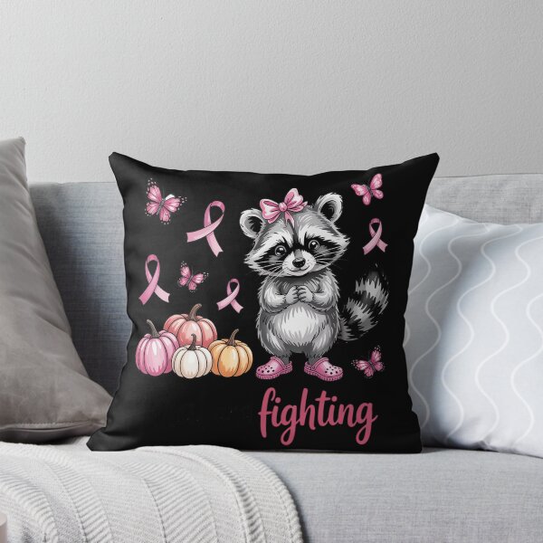 Item preview, Feral and Fighter Raccoon Breast Cancer Awareness designed and sold by Libbysharts.