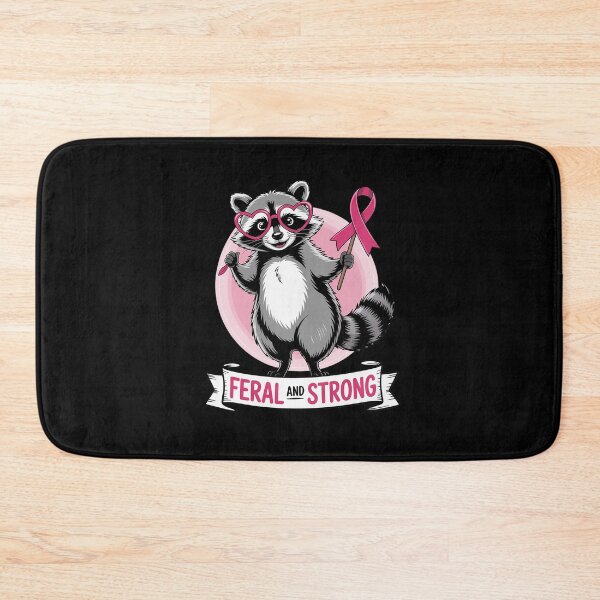 Item preview, Feral and Strong Funny Raccoon Breast Cancer Awareness designed and sold by Libbysharts.