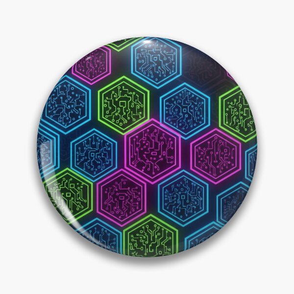 Item preview, Neon Circuit Hex Tiles designed and sold by Kaleidoscope Print.