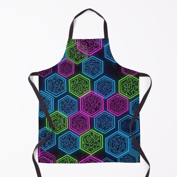 Item preview, Neon Circuit Hex Tiles designed and sold by Kaleidoscope Print.