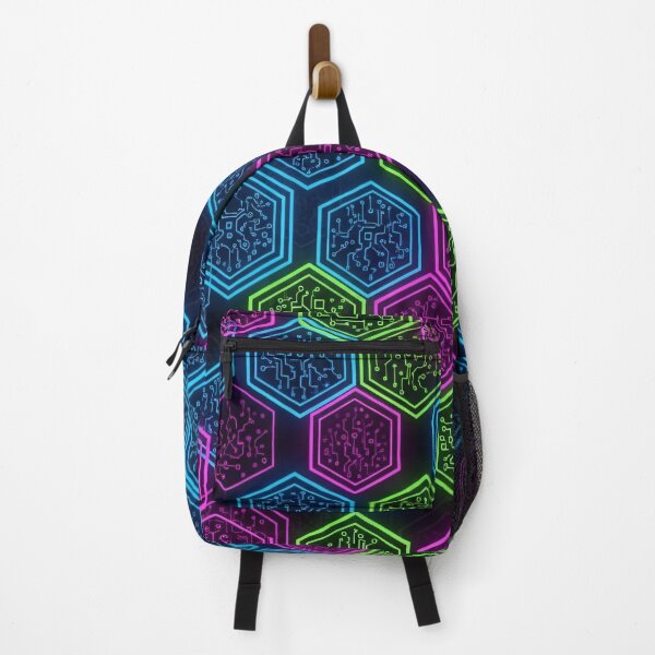 Item preview, Neon Circuit Hex Tiles designed and sold by Kaleidoscope Print.