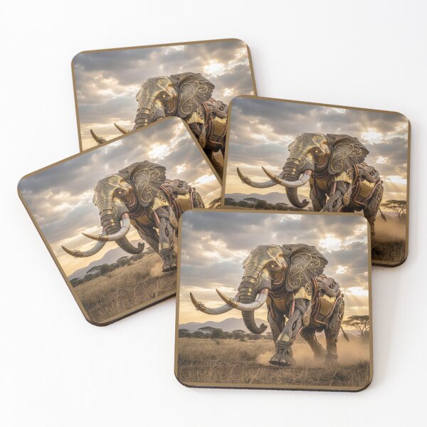 Item preview, Art Nouveau Driftwood Elephant on Savannah designed and sold by Tridentulus.